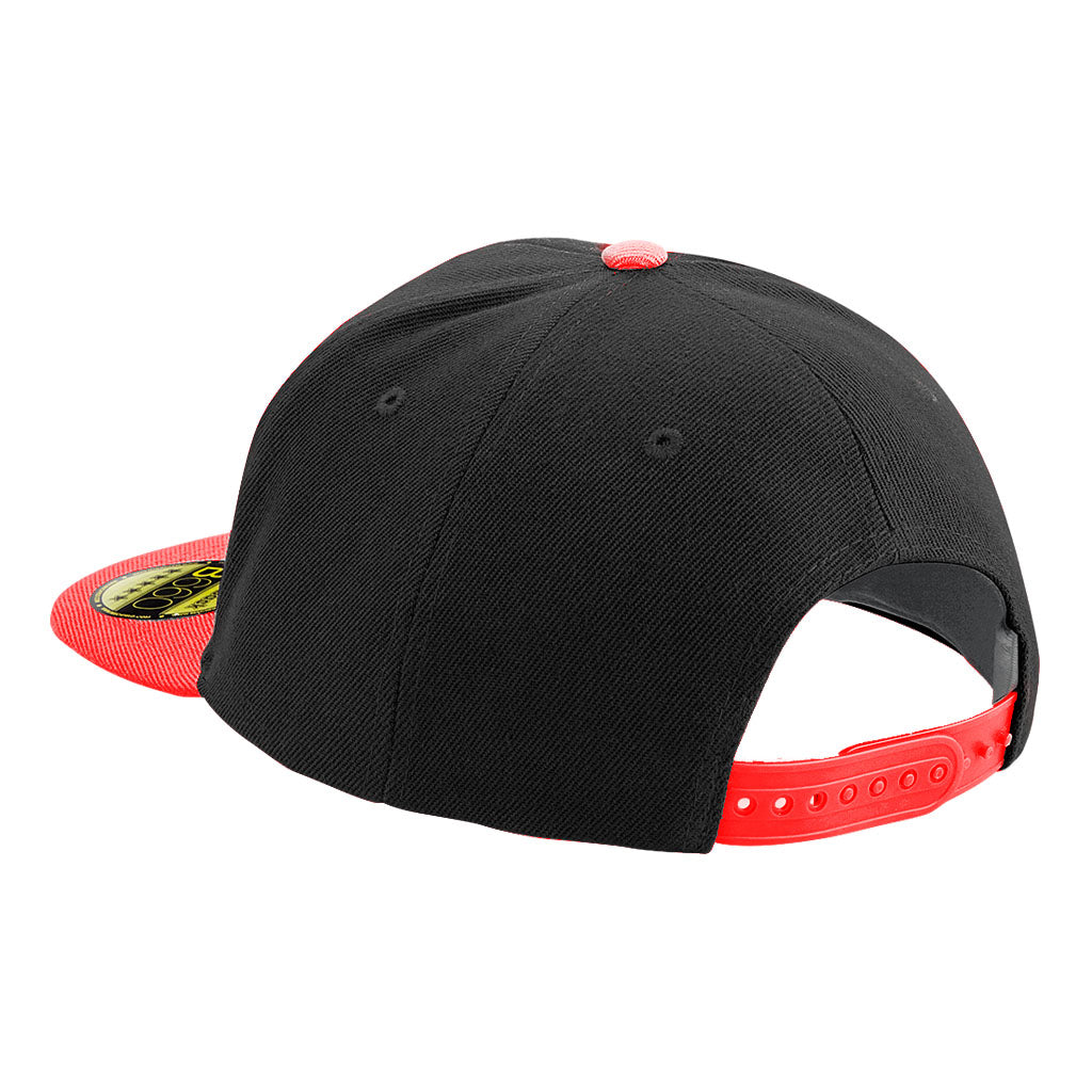 Acid87 Never Stop Dancing Red Embroidered Logo Flat Peak Snapback Cap