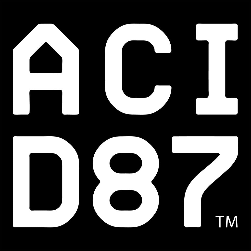 Acid87 White Boxed Logo Unisex Organic T-Shirt