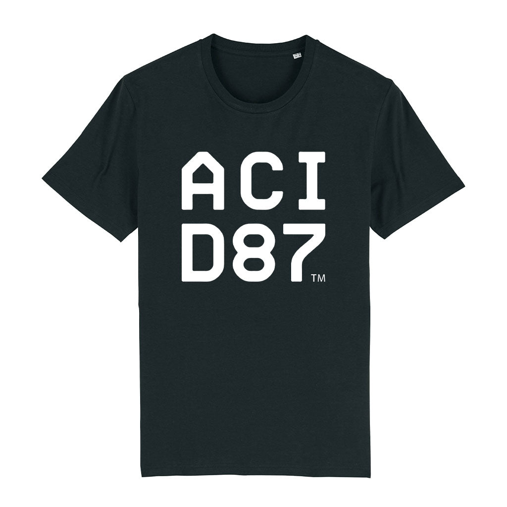 Acid87 White Boxed Logo Unisex Organic T-Shirt