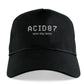 Acid87 Never Stop Dancing White Embroidered Logo Suede Snapback Trucker Cap