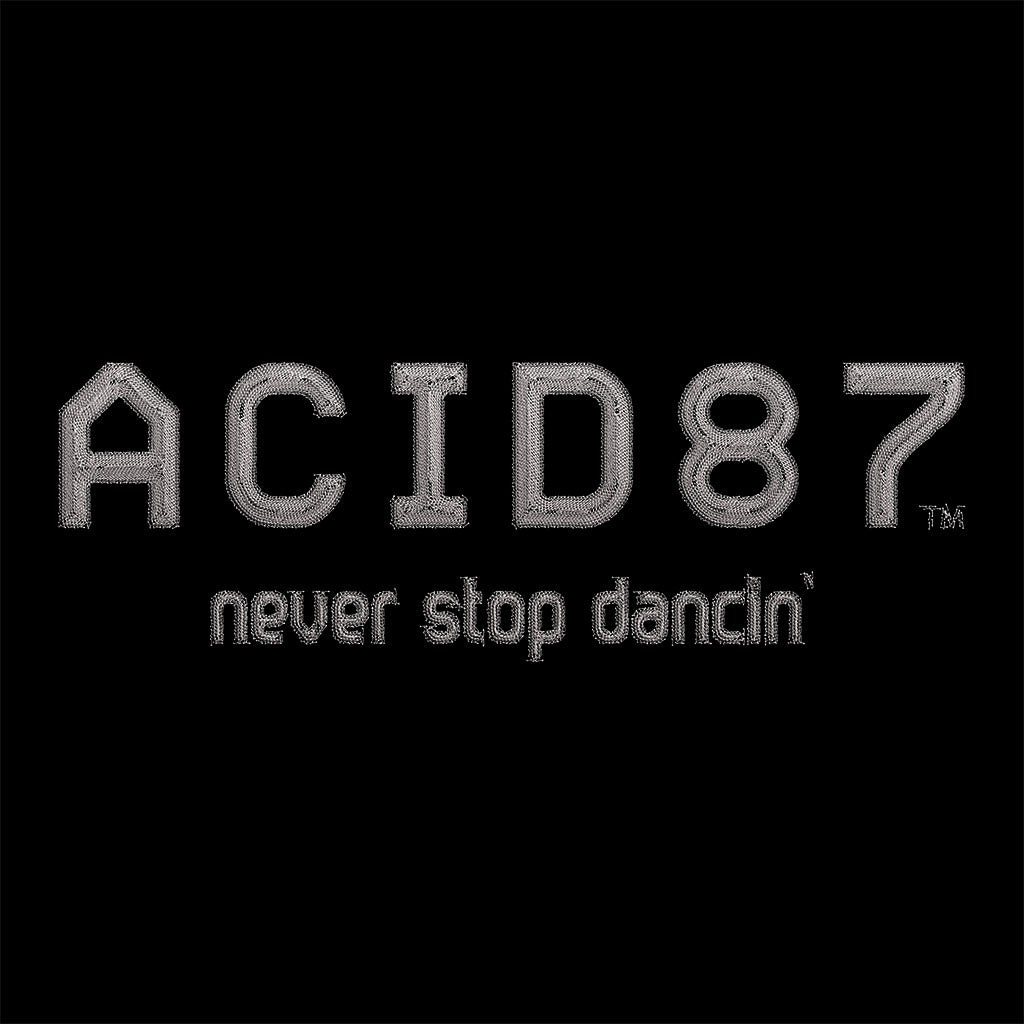 Acid87 Never Stop Dancing White Embroidered Logo Original Snapback Cap