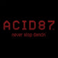 Acid87 Never Stop Dancing Red Embroidered Logo Flat Peak Snapback Cap