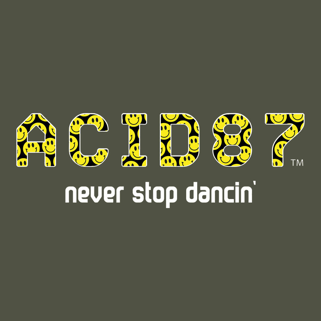 Acid87 Never Stop Dancin White Smile Logo Unisex T-Shirt