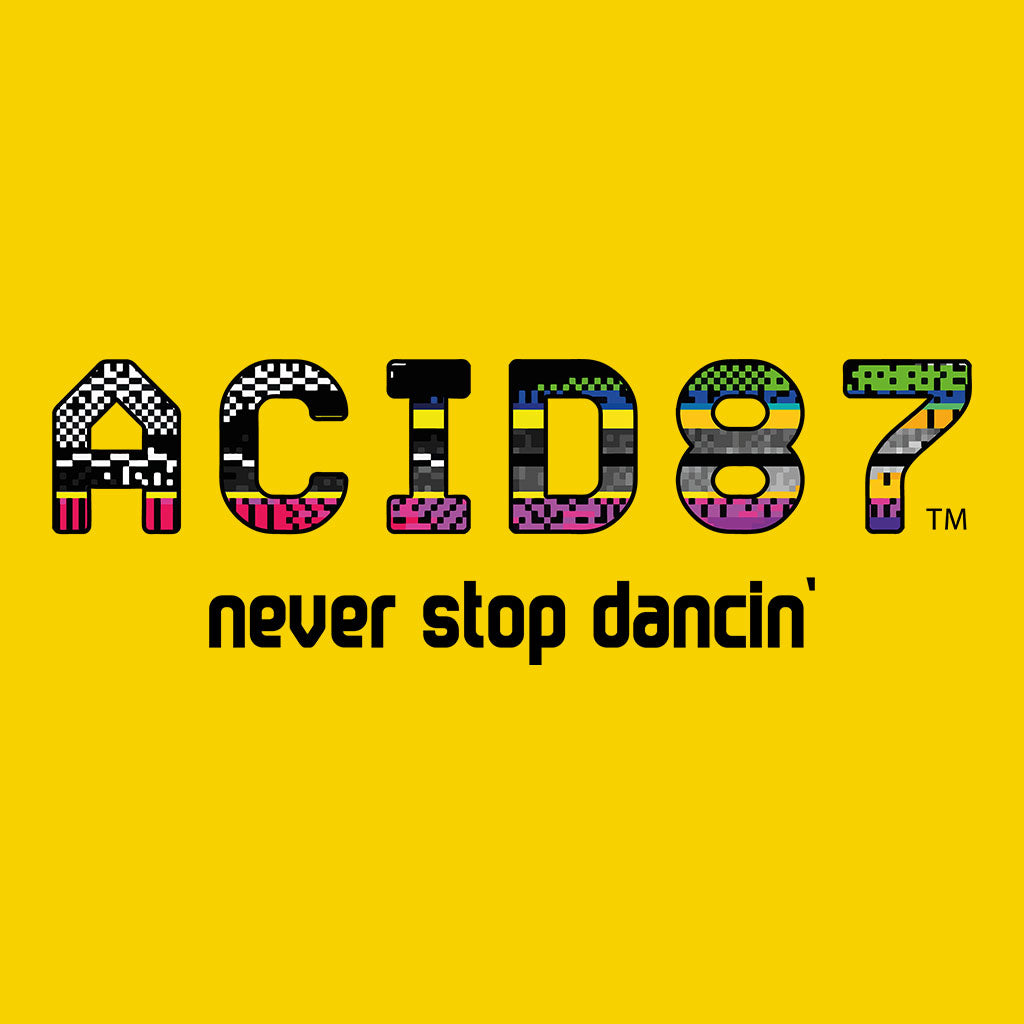 Acid87 Never Stop Dancin Glitch Logo Unisex Organic T-Shirt