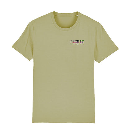 Acid87 Never Stop Dancin White Glitch Logo Unisex Organic T-Shirt