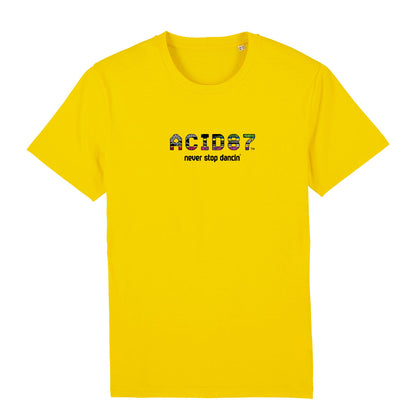 Acid87 Never Stop Dancin Large Glitch Logo Unisex Organic T-Shirt