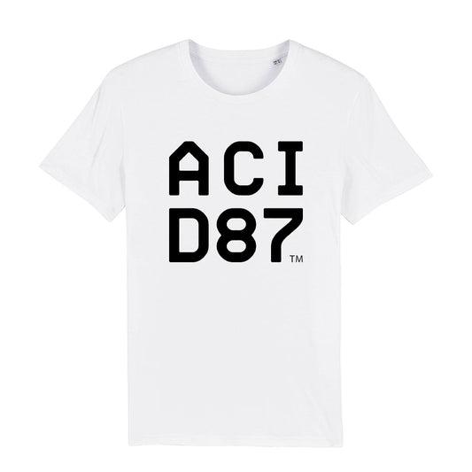 Acid87 Black Boxed Logo Unisex Organic T-Shirt