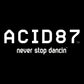 Acid87 Never Stop Dancing Large White Logo Retro Messenger Bag