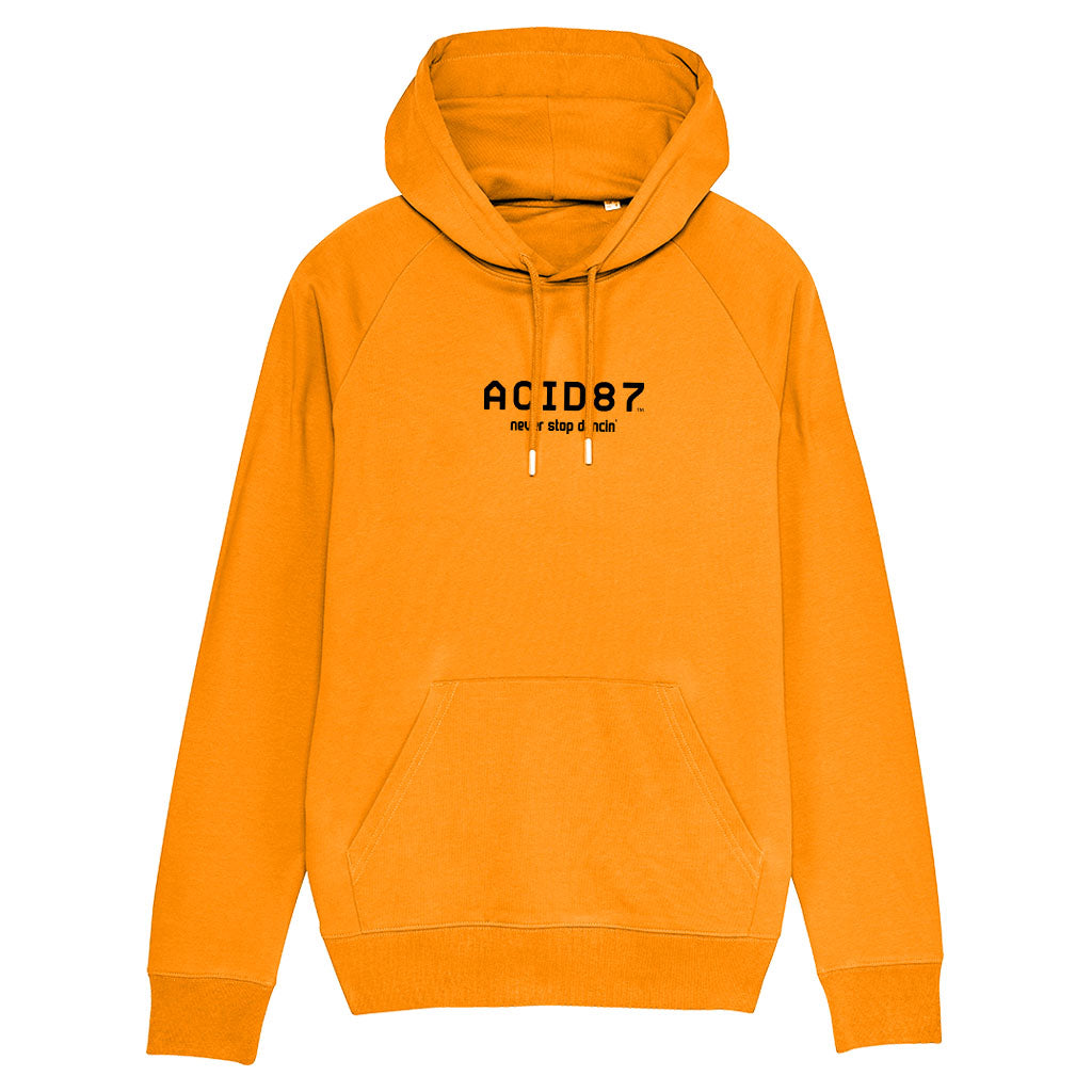 Acid87 Never Stop Dancing Large Black Logo Unisex Hooded Sweatshirt