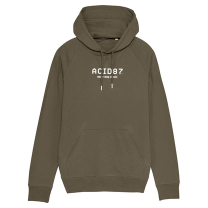 Acid87 Never Stop Dancing Large White Logo Unisex Hooded Sweatshirt